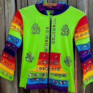 Girls Hoodie Jacket - Rainbow Colors
